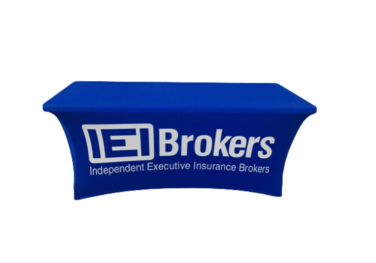Display tablecloth sales with logo