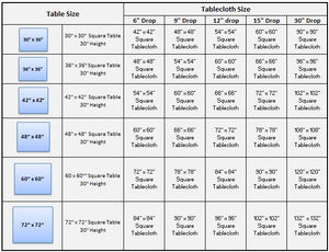 Square Tablecloth Sizing Guide