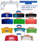 4ft Logo Tablecloths, Trade Show Table Cloth with Logo