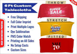 6ft Logo Tablecloths, Trade Show Table Covers with Logo