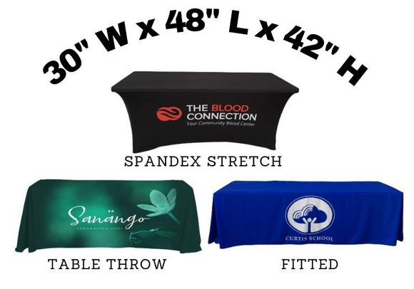 30x48x42 - 4' Table Covers with Logo, Logo Tablecloth