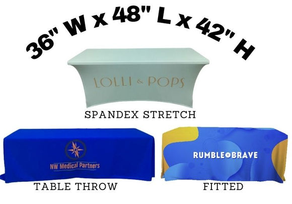 36x48x42 - 4ft Custom Trade Show Tablecloth with Logo