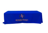 4', 5', 6' and 8' Promotional throw table cloth customized with your branding (company logo, text, and brand color) are highly recommended for your business events (trade shows, small business expos, churches, schools, conferences, corporate meetings, DJ events, seminars, product launches, and farmers markets) to get noticed and be remembered.
