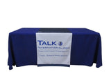 Today's sale on 24", 30", 36", 42 inch wide custom logo table runner. Personalize table runner with your business logo for display at promotional events (trade shows, exhibitions, small business expos, schools, conferences, corporate meetings, seminars, product launches and farmers markets). 