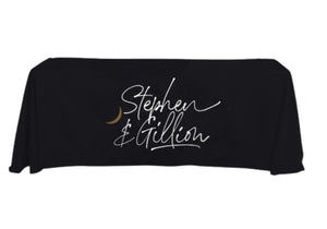 Today's sale on 4ft custom table throw with full color printing. Personalized tablecloths with your company logo are highly recommended for your business branding at promotional events (trade shows, small business expos, schools, conferences, corporate meetings, seminars, product launches and farmers markets).