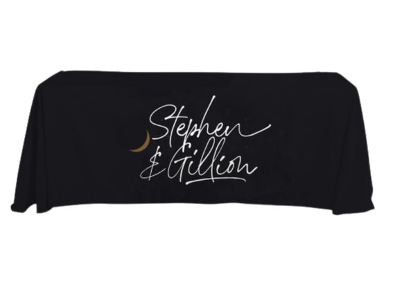 Today's sale on 4ft custom table throw with full color printing. Personalized tablecloths with your company logo are highly recommended for your business branding at promotional events (trade shows, small business expos, schools, conferences, corporate meetings, seminars, product launches and farmers markets).